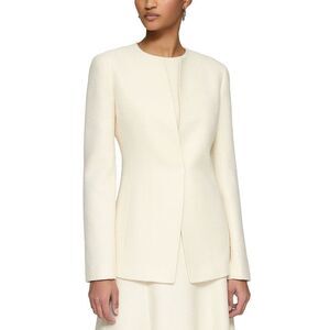 Lafayette 148 New York Womens Boucle Weave Cutaway Tailored Jacket 0 Cloud - NWT